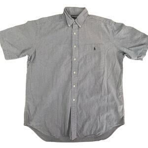 Ralph Lauren|SS Classic Fit Button Up|White/Blue SeerSucker Stripe|SZ‎ L